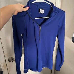 Nike Blue Long Sleeve Zip-Up Top